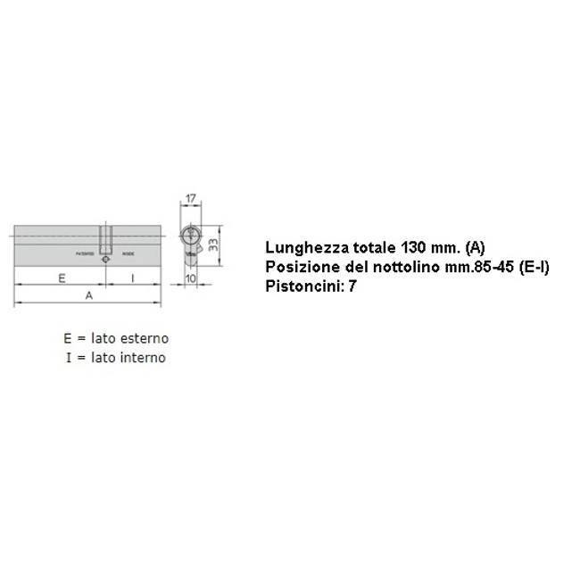 Vendita online Cilindro per spranga 130 mm.